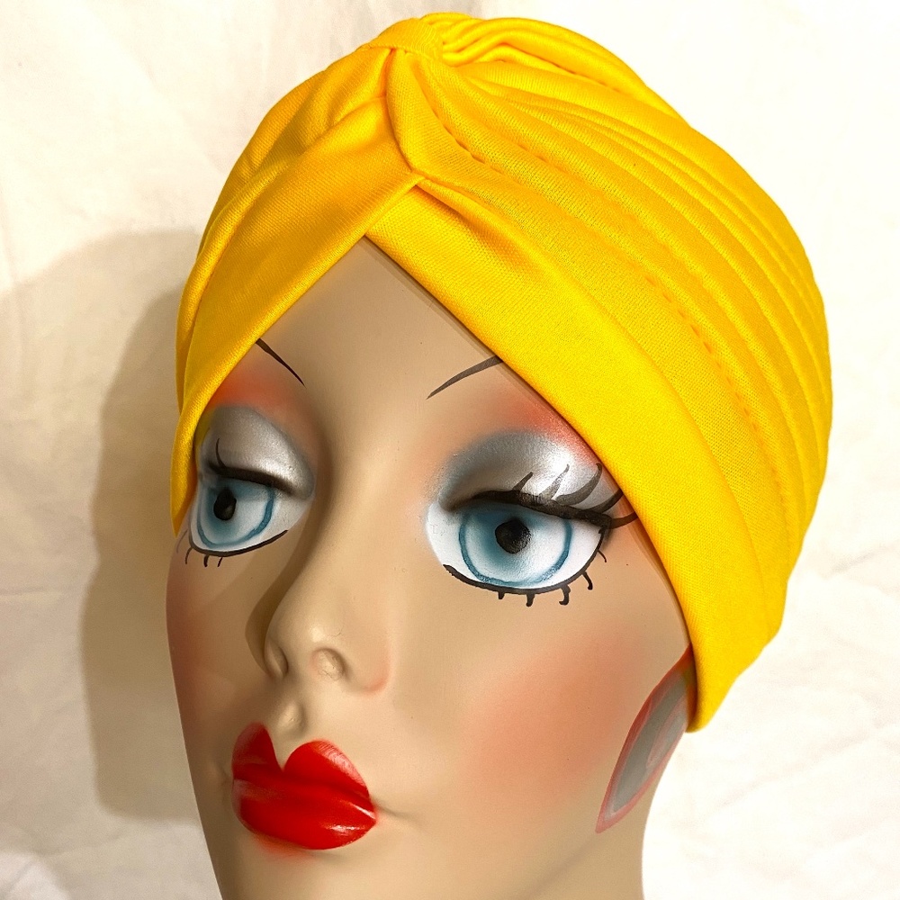 Golden Yellow vintage, retro pinup style turban